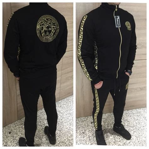 black and gold versace tracksuit|velvet tracksuit men's versace.